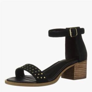 Koolaburra Black Ankle-Strap Stud Block Heel Sandals